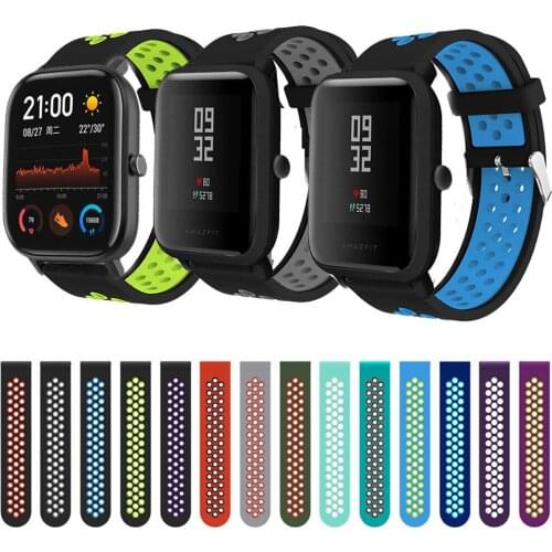 20MM Wrist Strap For Xiaomi Huami Amazfit Bip/Bip S/GTR 42MM Smart Watch Band Silicone Sport Straps For Amazfit GTS/GTS 2 Correa