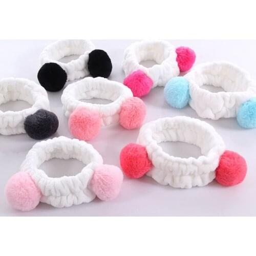 2020 New Womens Coral Fleece Elastic Hair Band Bow Wash Face Makeup Fashion Headband For Girls Headwear Hair Accessories