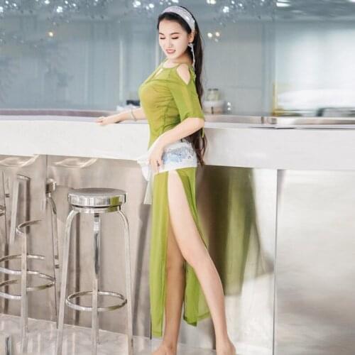 2020 New Belly Dance Oriental Dance Womens Performance Costume Beginner Fashion Sequined Robe Practice Clothes