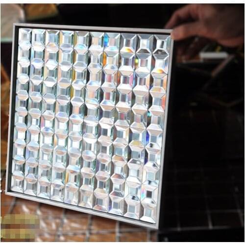 5 faces Seamless 30mm Crystal Silver Diamond Mirror Glass Mosaic Tiles, DIY showroom HALL Display cabinet outdoor