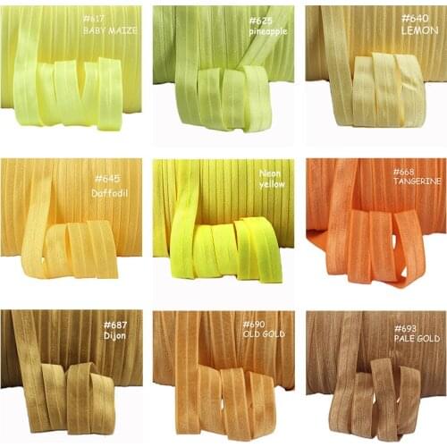 50Y/lot) More than 100 colors wholesale price solid fold over elastic