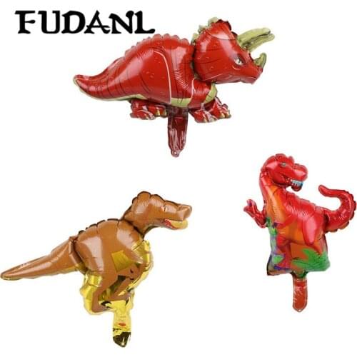 50pcs Mini Dinosaur Foil Balloon Cartoon Animal Balloon Kids Boys Dinosaur Birthday Party Jurassic World Decorations Globos Toys