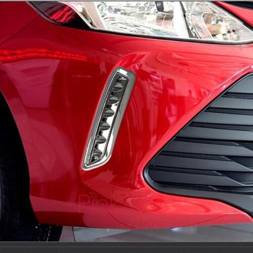 Accessories For Toyota Vios 2017 Chrome Side Wing Front Fog Lamp Cover Light Trim Panel Bumper Car