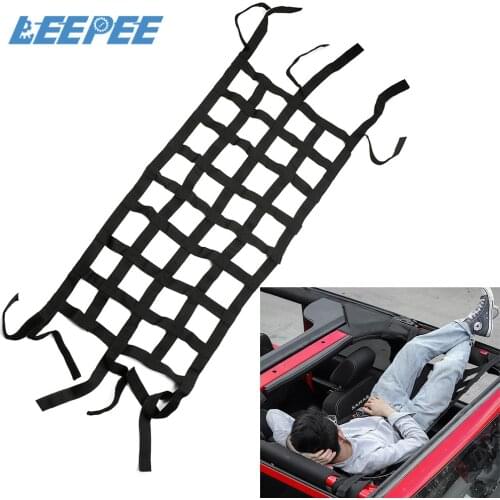 Black Heavy Duty Cover Multifunction CarTop Roof Storage Tail Box Hammock Mesh Cargo Net For Jeep Wrangler Retrofit Accessories