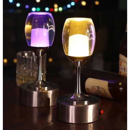 Bar Table Lamp Rechargeable Wine Night Lights for Bedside Coffee Shop Modern LED Standing Lamp Room Desk Atmosphere Night Lamps