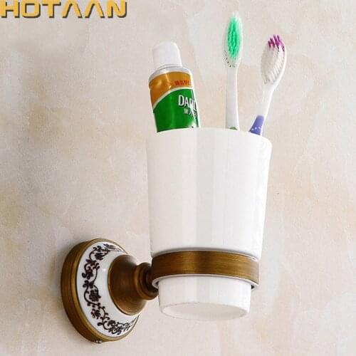 Free shipping Fashion toothbrush holder,Pure copper Ceramic cup, Bathroom cup holder bathroom set-wholesale YT-13297
