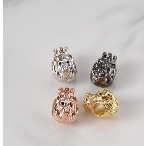 CZ Beads Metal Brass Micro Pave Zircon Space Beads for Jewelry DIY Charm Bracelet Making