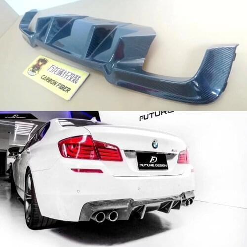 For BMW F10 M5 Sedan 2012 - 2017 Carbon Fiber Rear Bumper Diffuser Car Bumper Lip spoiler Protector Car Styling