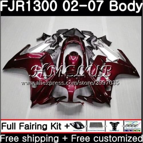 FJR1300A For YAMAHA FJR 1300 2001 2002 2003 2004 2005 2006 2007 4HC.7 FJR-1300 FJR1300 01 02 03 04 05 06 07 Fairing Wine red HOT