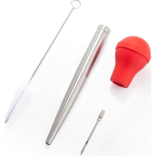Turkey Baster Set Meat Injector Needle with Cleaning Brush for Turkey, BBQ and Roast Turkey Baster Syringe
