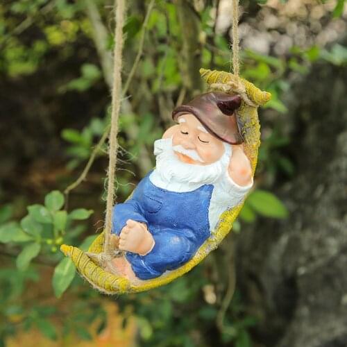 Creative Outdoor Garden Decoration Statues and Sculptures Elf Gnomes Frog Statue Resin Bonsai Pendant Home Decoration Figurine