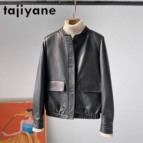 Tajiyane Genuine Leather Jacket for Women Real Sheepskin Coat Ladies Spring Fashion Short Outwear Casaco Feminino HLY53