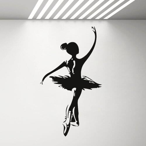 Ballet Girl Pattern Wall Sticker Girls Bedroom Home Decor Dance Art Sticker Pointe Shoes Ballet School Window Vinyl Decal G380