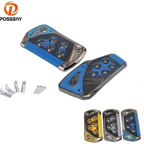 POSSBAY Nonslip Car Accelerator Yellow Blue Gray Brake Foot Pedal Cover Manual Transmission for Honda VW Audi Foot Treadle