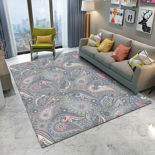 Top Brand Non-slip Paisley Style Colorful Pattern Decor Rug Floor Mat Living Room Bathroom Kitchen Living Room Bedroom Carpet E