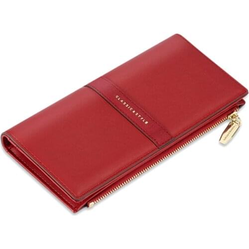 New Fashion Womens Wallet Frosted Ultra-thin Zipper Bag Long Clutch Wallets Soft PU Leather Card Holder Ladies Phone Pocket