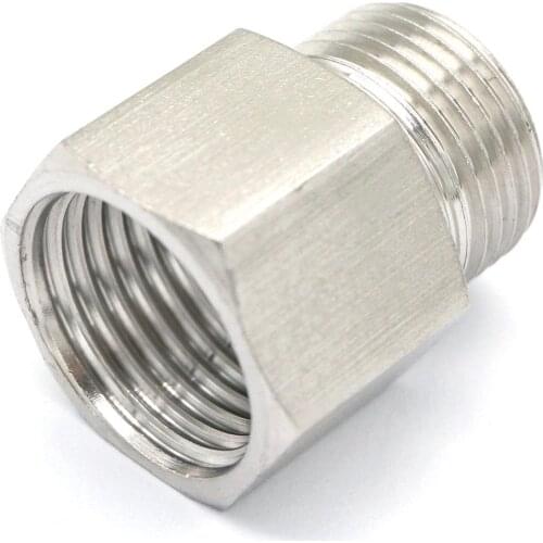 1/2" BSPP Female to M20x1.5mm Metric Male Threaded 304 Stainless Steel Pipe Fitting Connector Adapter Max Pressure 2.5 Mpa