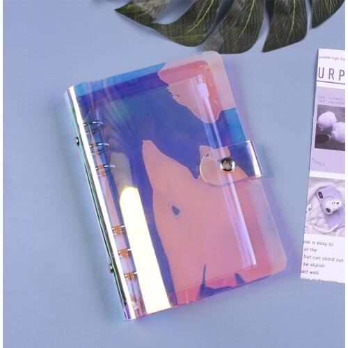Transparent Creative A6 Binder Zipper Bag Notebook Loose-leaf Book Cash Budget Hand Book Diary Planner School Office Supplies