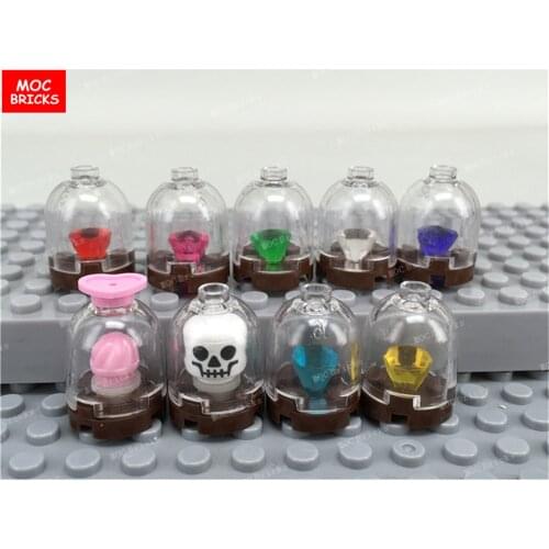 10pcs\lot MOC Transparent Container Brick, Round 2 x 2 x 1 2/3 Dome Top-Hollow Stud 30151b DIY Toys 26451 6150320 Compatible toy