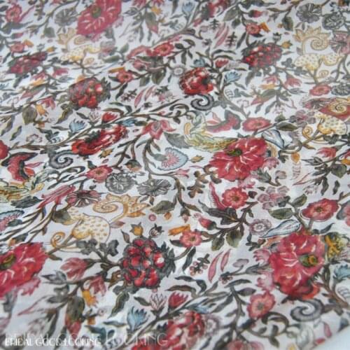LEO&LIN Large Wide White Prosperity Flower Real Silk Chiffon Light through Dress Shirt Lining Cloth DIY Sewing Tissue
