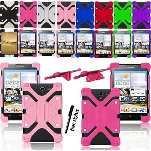 Silicone Stand Case Cover for Huawei MediaPad M2 /M3 /M5 /M6 Tablet Full Four Corner Shockproof Protective Case +Free Stylus