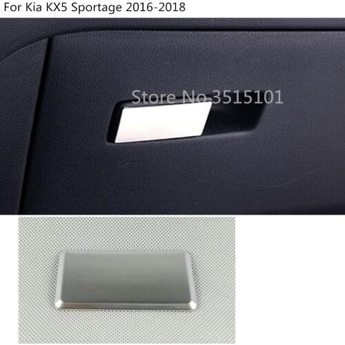 Car styling stick Co-pilot Storage glove box bins switch ABS chrome Trim frame lamp 1pcs For Kia KX5 Sportage 2016 2017 2018
