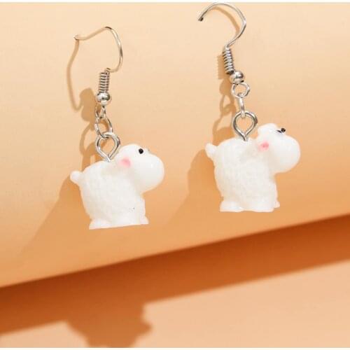 Stillgirl One Pair Cute Sheep Earrings for Women Pendant Punk Goth Kpop Anillos Y2k Korean Fashion Jewelry Accessories WholeSale