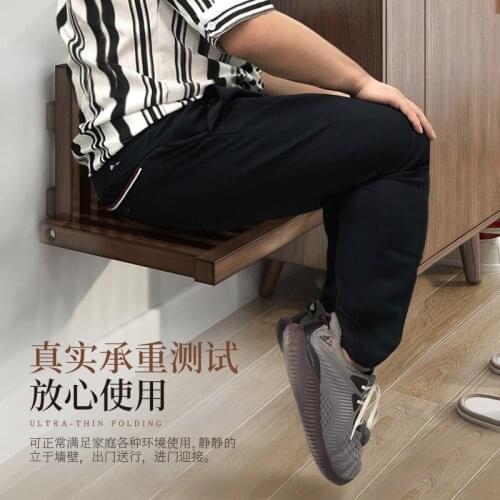 Bathroom Stool Concealed Wall-mounted Folding Stool Porch Chair Shoe Changing Stool Home Entrance Shoe Cabinet Shoe Stool