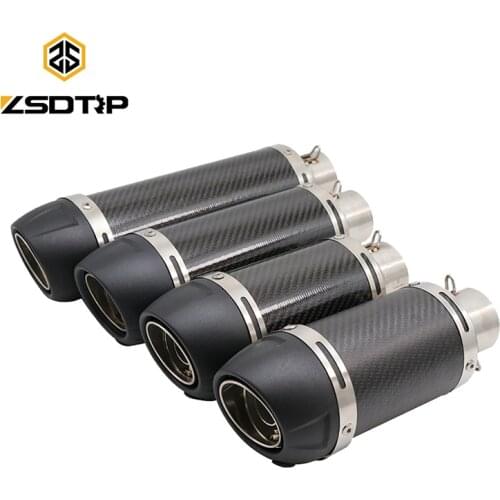 ZSDTRP 51mm Universal Motorcycle Leovince Exhaust Muffler Carbon Fiber Pipe Pitbike For trk502 msx125 crf 230