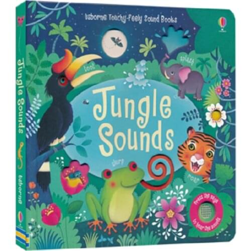 Usborne Touchy-Feely Sound Books Jungle Sounds English Educational 3D Flap Picture Books Children Kids Reading Book