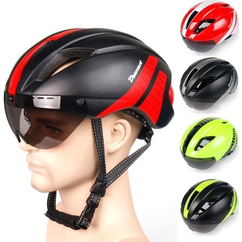 Bike Helmet MenS And WomenS Outdoor Cycling Goggles Helmets Helmet With Lens Riding Cap Capacete Ciclismo Cycling Equipment