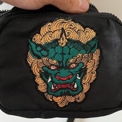 Fudog Embroidered Iron Sew On Patch For Clothing Sewing Applique 4inch Cool Evil Patches MC Biker for Clothing Jackets Bags DIY