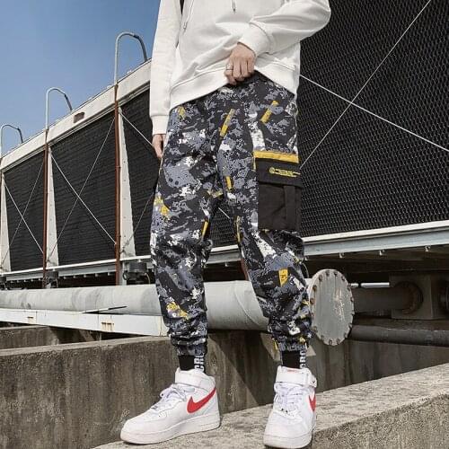 High quality street fashion overalls men pants Korean trendy students wild handsome beam foot sports casual pants men streetwear