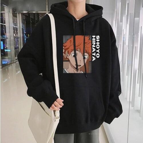 Japanese Anime Haikyuu Hinata Shoyo Hoody Pullover Men/Women Harajuku Manga Fashion Streets Warm Patchwork Oversized Sweatshirts