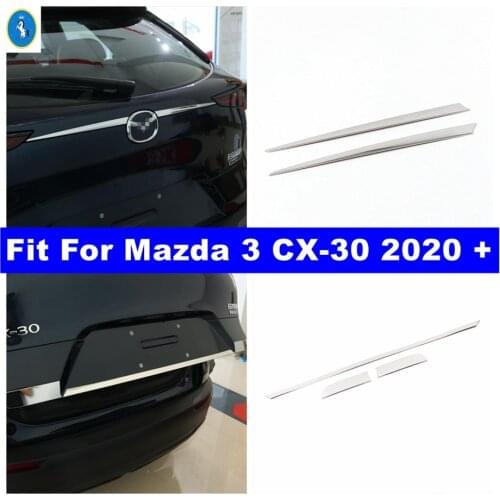 Exterior Refit Rear Trunk Lid Cover Tailgate Trim Hatch Back Door Handle Molding Boot Garnish Strip For Mazda CX-30 2020 2021