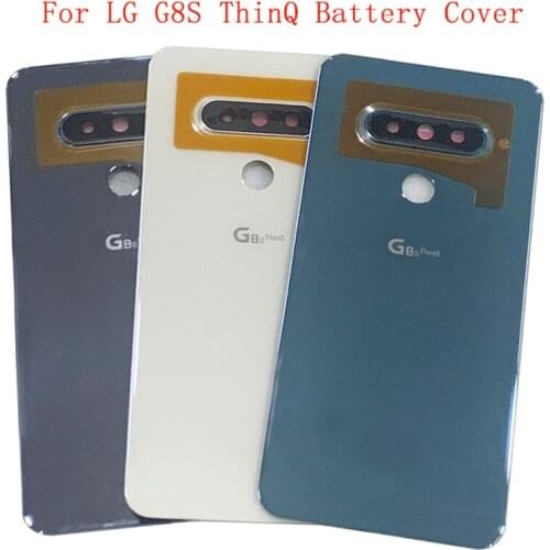 Rear Back Battery Door Housing For LG G8S ThinQ LMG810 with Glass Lens Fingerprint Repalcement Repair Parts with Logo