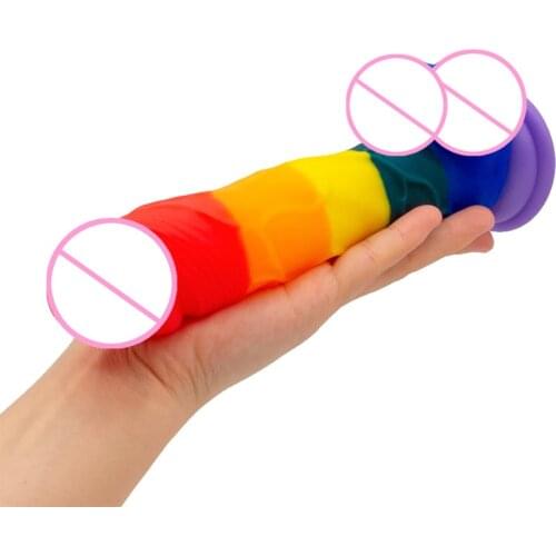 Liquid Silicone Dildo Colorful Soft Dildo G-spot Massage Dildos Realistic Big Dick Gode Vagina Jelly Penis Sex Toys For Women 18