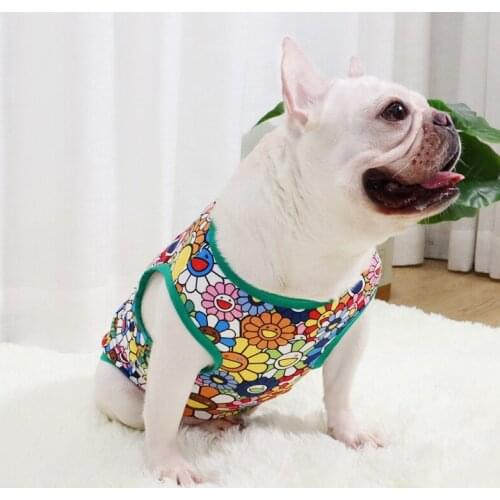 French Bulldog Vest Pug Dog Clothes Summer Pet Clothing Poodle Schnauzer Welsh Corgi Frenchies Dog Costume T-shirt Dropshipping