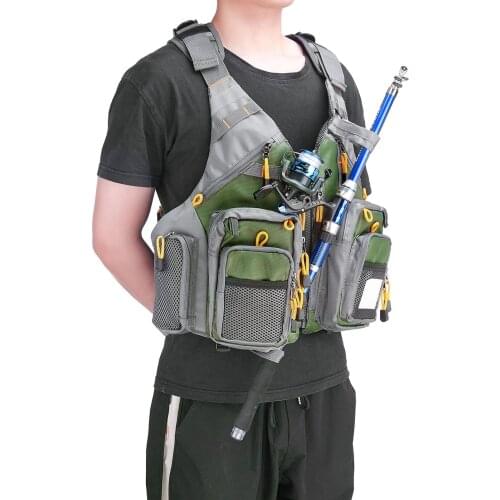Fishing Vest Multi-pocket Breathable Vest Lure Fishing Suit Swimming Adjustable Vest For Fishing Gear And Equipment Unisex
