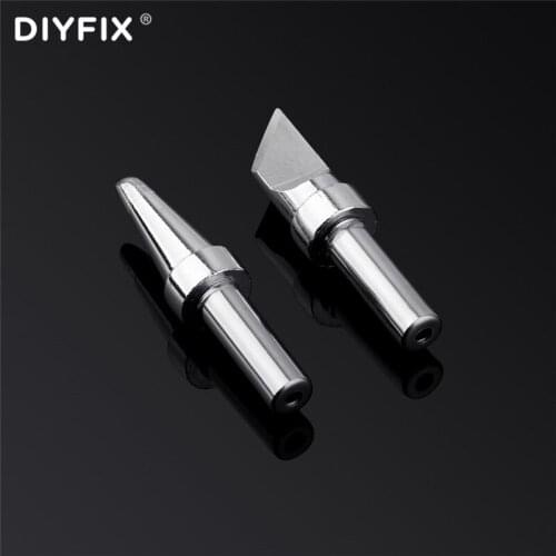 DIYFIX 2Pcs Cutter Head Precision lead-free soldering iron Tips Non-magnetic For Solder Station Tools Screwdriver Iron Tip