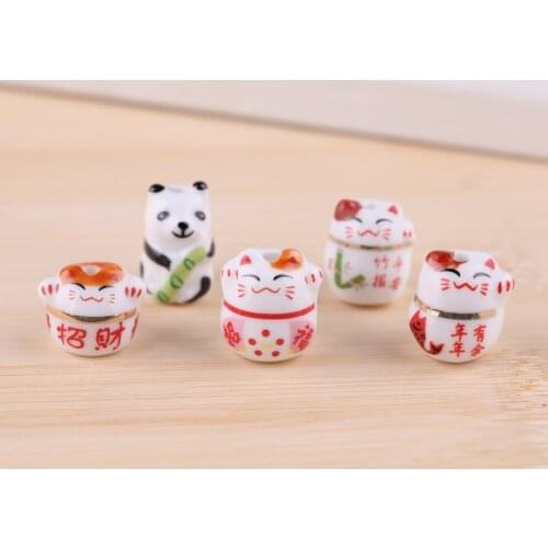6pcs Creative home decorations display living room wedding ceramic cat ornaments cute