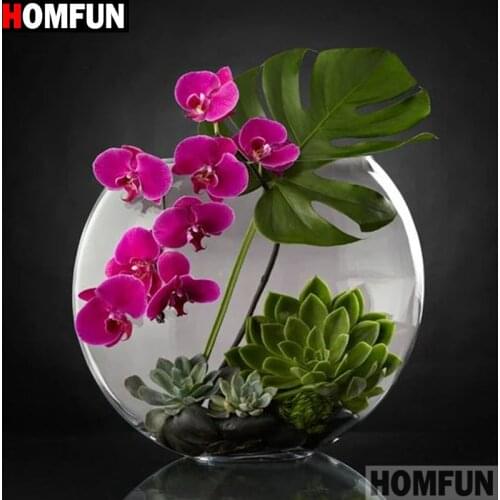 HOMFUN Full Drill Diamond Painting "Plant flower" DIY Picture Of Rhinestone 5D Diamond Embroidery Cross Stitch Decor A30199