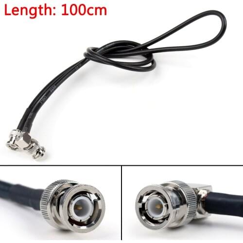 Artudatech 20cm 50cm 100cm RG58 Cable BNC Male Plug Straight To BNC Male Right Angle Coax Pigtail 8in 20in 3ft