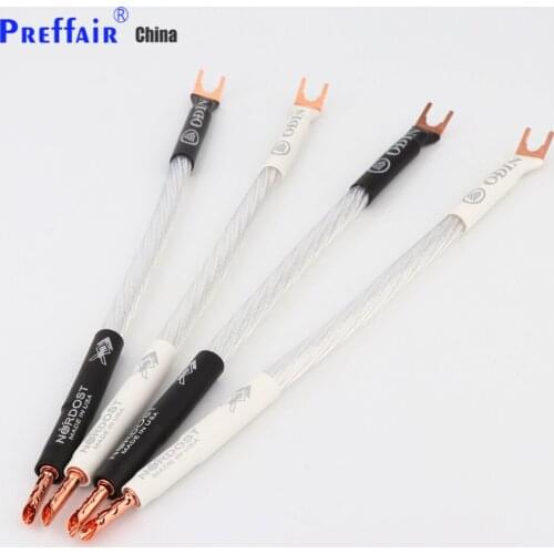 Nordost ODIN Hifi Sterling Silver Jumper Audio Cable Over Machine Line Fever Speaker Cable Pure Copper Banana to Y Speaker Cable