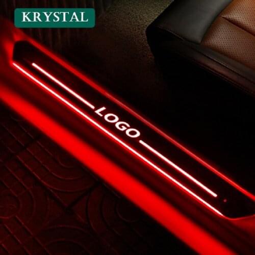 Car welcome pedal light car threshold decorative door LED light pedal color logo suitable for various models of Toyota