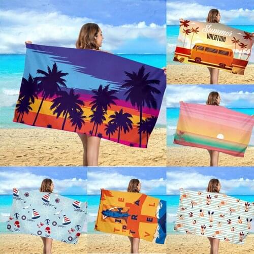 Superfine fiber quick-drying beach towel Adult sports swimming printing absorbent bath towel