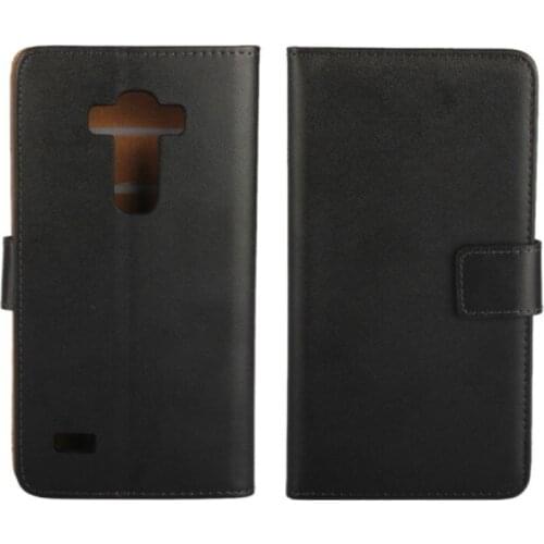 Black High Quality Genuine Leather Wallet Cover Case For LG G4 Beat / G4S with Book Style Stand and Card Holder Phone Case