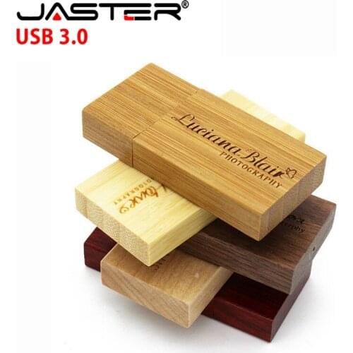 JASTER USB 3.0 customer LOGO Wooden USB Flash Drive rose wood pendrive 4GB 8GB 16GB 32GB Pen Drive Memory Stick wedding gift