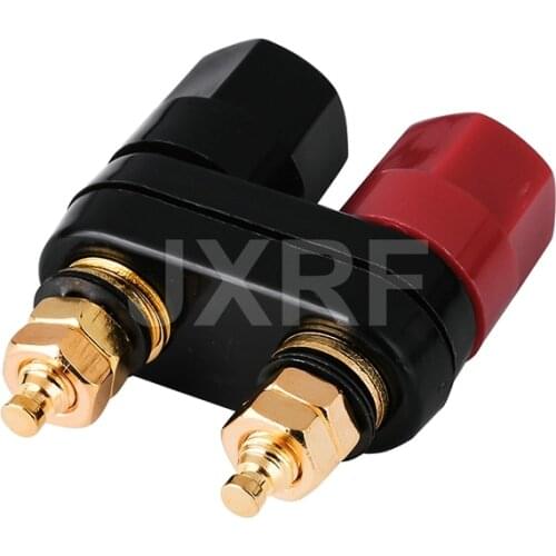 Dual 4mm Banana Plugs Terminals Red Black Connector Copper Banana Amplifier Speaker Plug Jack Binding Post in Wire Connectors