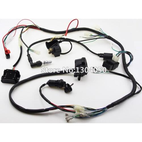 200cc 250cc QUAD Full Electrics wiring harness cdi coil D8EA solenoid rectifier Zongshen Loncin